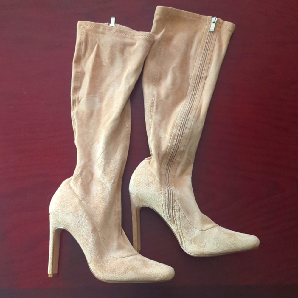 COPY - Beige knee high boots size 8.5